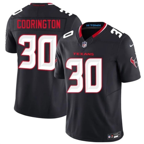 Men's Houston Texans #30 Brandon Codrington Navy 2026 F.U.S.E. Vapor Limited Stitched Football Jersey - Ujersey