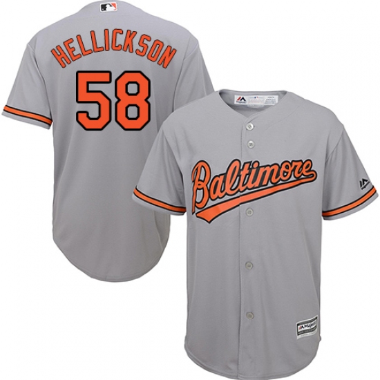 Men's Majestic Baltimore Orioles #58 Jeremy Hellickson Replica Grey Road Cool Base MLB Jersey - Ujersey