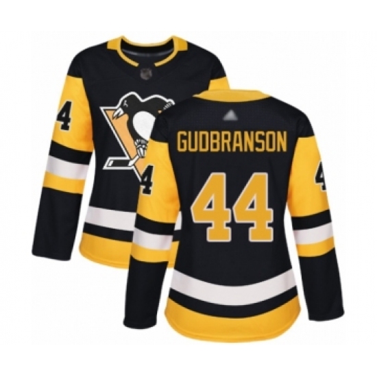 Women's Pittsburgh Penguins #44 Erik Gudbranson Authentic Black Home Hockey Jersey - Ujersey