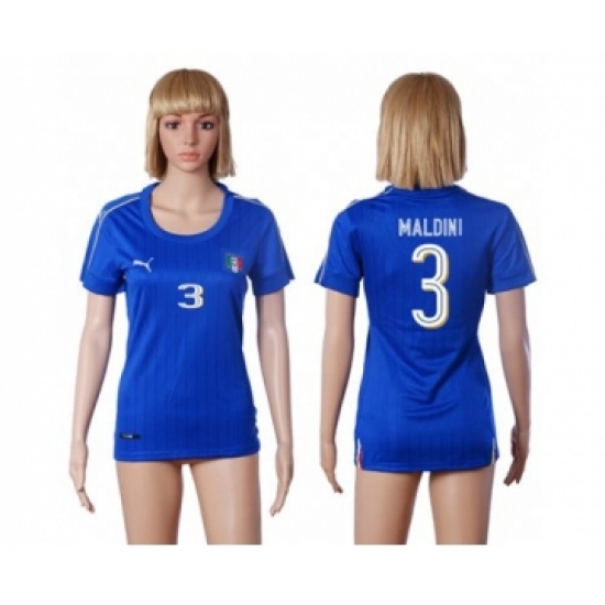Women's Italy #3 Maldini Home Soccer Country Jersey