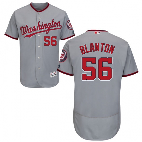 Men's Majestic Washington Nationals #56 Joe Blanton Grey Flexbase Authentic Collection MLB Jersey - Ujersey