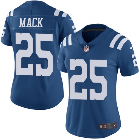 Women's Nike Indianapolis Colts #25 Marlon Mack Limited Royal Blue Rush Vapor Untouchable NFL Jersey - Ujersey