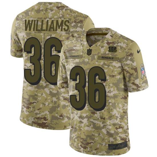 Men's Nike Cincinnati Bengals #36 Shawn Williams Limited Camo 2018 Salute to Service NFL Jersey - Ujersey