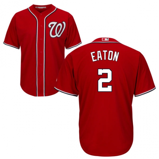 Youth Majestic Washington Nationals #2 Adam Eaton Authentic Red Alternate 1 Cool Base MLB Jersey - Ujersey