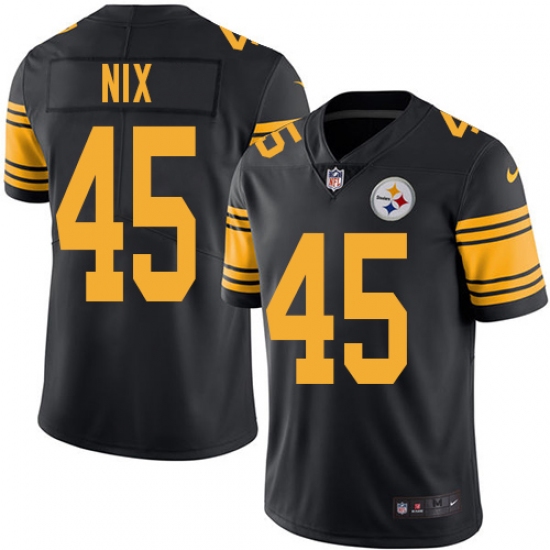 Youth Nike Pittsburgh Steelers #45 Roosevelt Nix Limited Black Rush Vapor Untouchable NFL Jersey - Ujersey