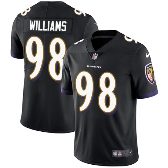 Men's Nike Baltimore Ravens #98 Brandon Williams Black Alternate Vapor Untouchable Limited Player NFL Jersey - Ujersey