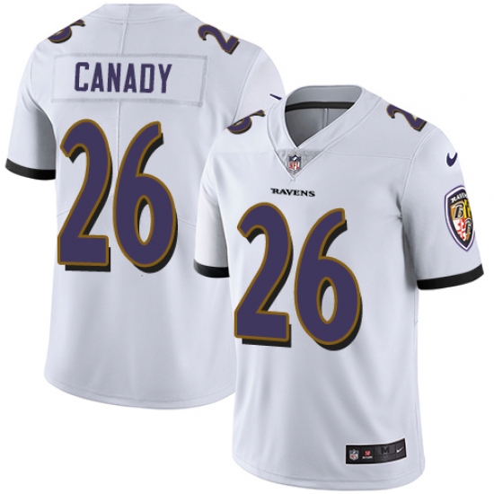 Youth Nike Baltimore Ravens #26 Maurice Canady White Vapor Untouchable Limited Player NFL Jersey - Ujersey