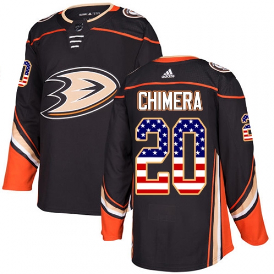Youth Adidas Anaheim Ducks #20 Jason Chimera Authentic Black USA Flag Fashion NHL Jersey - Ujersey