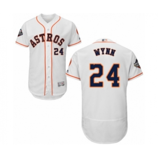 Men's Houston Astros #24 Jimmy Wynn White Home Flex Base Authentic Collection 2019 World Series Bound Baseball Jersey - Ujersey