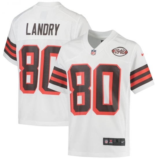 Youth Cleveland Browns #88 Jarvis Landry Nike White 1946 Collection Alternate Jersey - Ujersey