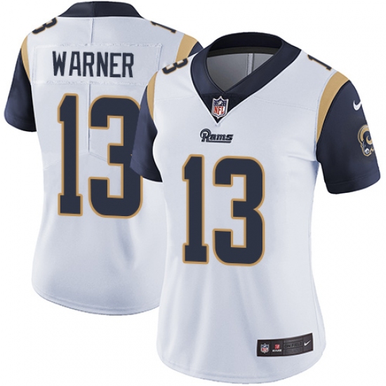 Women's Nike Los Angeles Rams #13 Kurt Warner White Vapor Untouchable Limited Player NFL Jersey - Ujersey