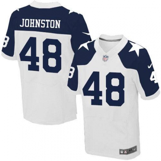 Men's Nike Dallas Cowboys #48 Daryl Johnston Elite White Throwback Alternate NFL Jersey - Ujersey