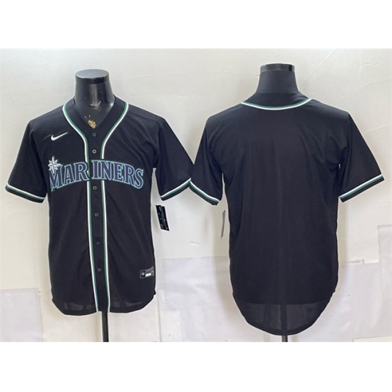 Men's Seattle Mariners Blank 2026 Fashion Replica Black Out Stitched Baseball Jersey - Ujersey