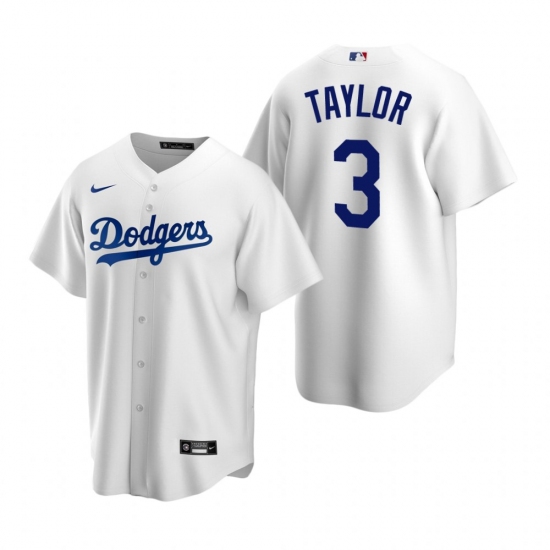 Men's Nike Los Angeles Dodgers #3 Chris Taylor White Home Stitched Baseball Jersey - Ujersey