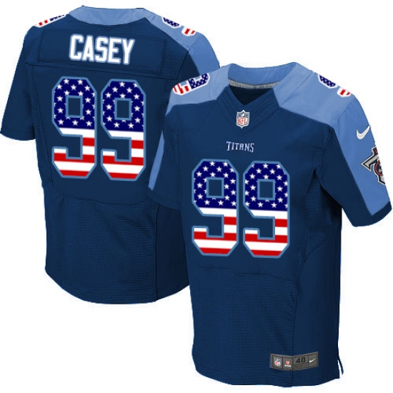 Men's Nike Tennessee Titans #99 Jurrell Casey Elite Navy Blue Alternate USA Flag Fashion NFL Jersey - ujerseystore