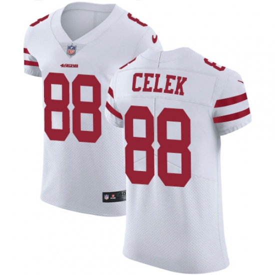 Men's Nike San Francisco 49ers #88 Garrett Celek White Vapor Untouchable Elite Player NFL Jersey - Ujersey