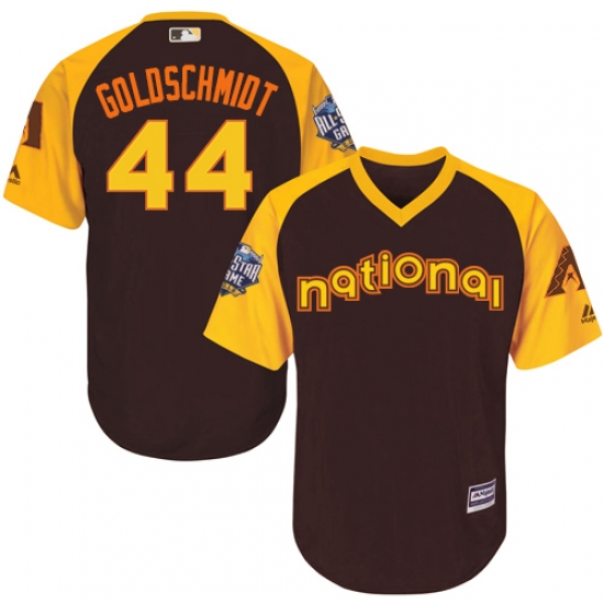 Youth Majestic Arizona Diamondbacks #44 Paul Goldschmidt Authentic Brown 2016 All-Star National League BP Cool Base MLB Jersey - Ujersey