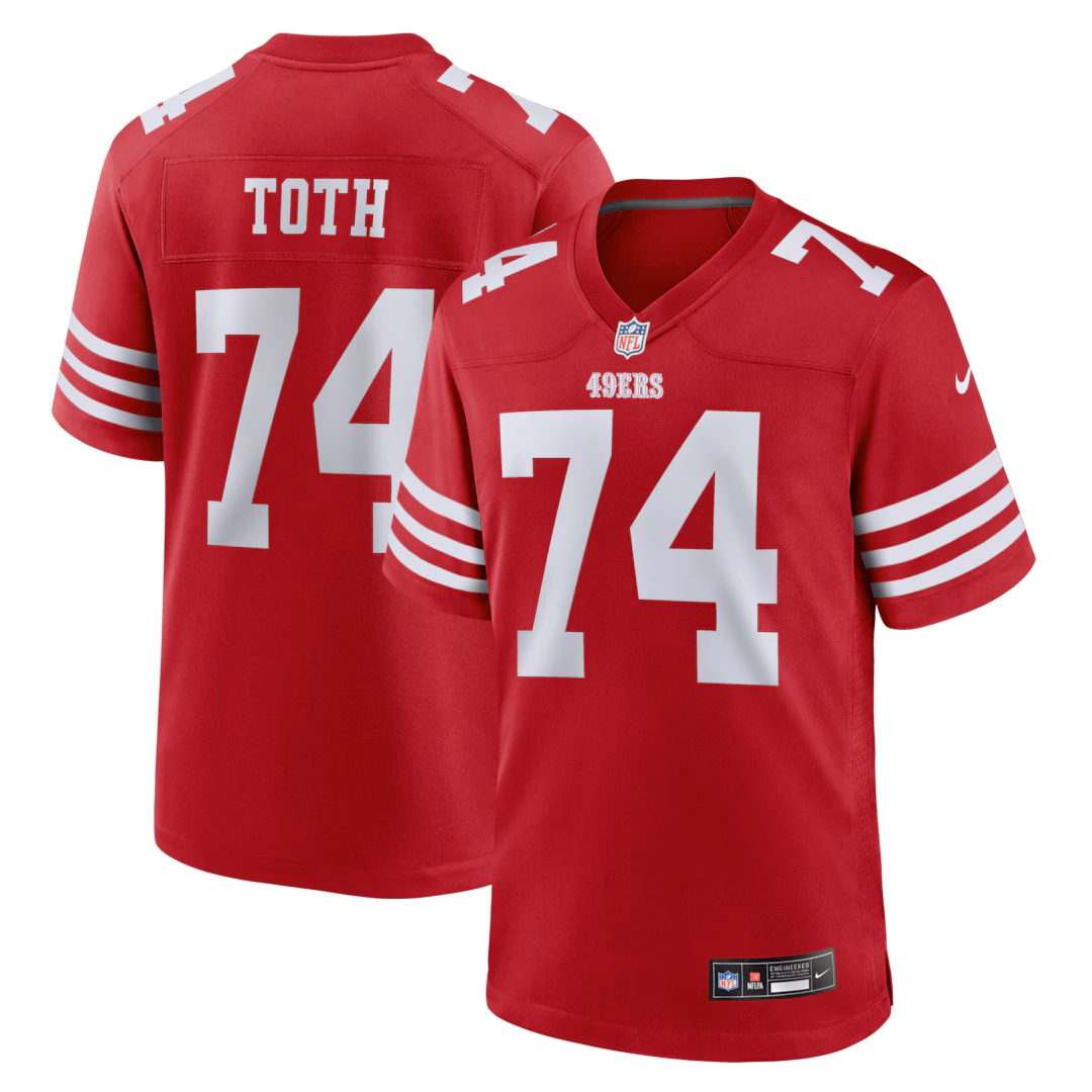 Men's San Francisco 49ers Brett Toth Nike Scarlet Team Game Jersey