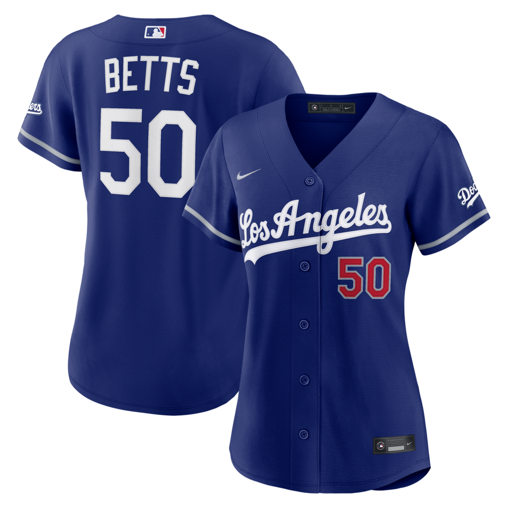 Women's Los Angeles Dodgers Mookie Betts Nike Royal Alternate Stadium Jersey - Ujersey