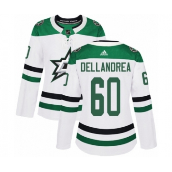 Women's Adidas Dallas Stars #60 Ty Dellandrea Authentic White Away NHL Jersey - Ujersey