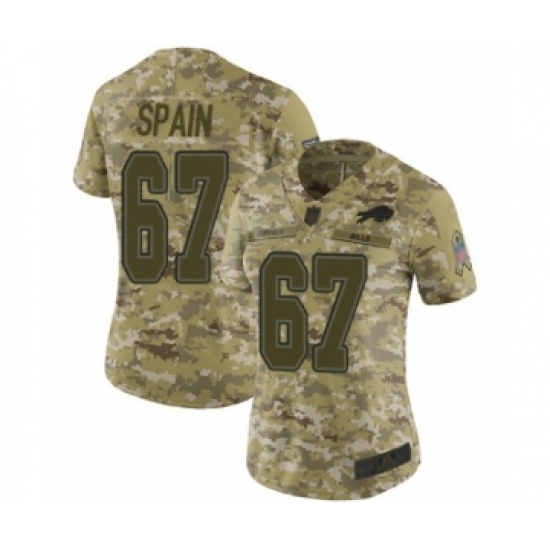 Women's Buffalo Bills #67 Quinton Spain Limited Camo 2018 Salute to Service Football Jersey - Ujersey