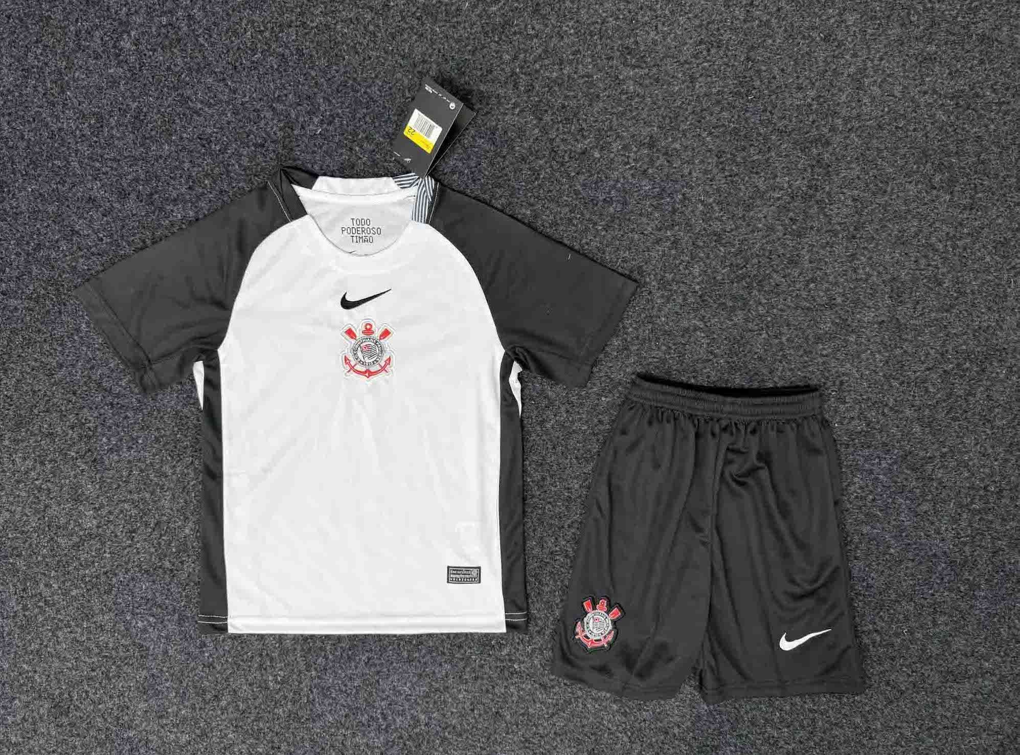 Corinthians Soccer Jersey Home Kids Kit Jersey+Shorts 2025 - U-jersey