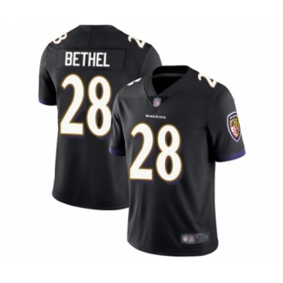 Men's Baltimore Ravens #28 Justin Bethel Black Alternate Vapor Untouchable Limited Player Football Jersey - Ujersey