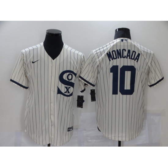 Men's Nike Chicago White Sox #10 Yoan Moncada Cream Game 2021 Field of Dreams Jersey - Ujersey