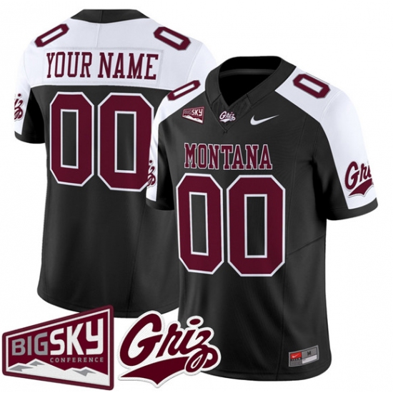 Men's Montana Grizzlies Active Player Custom Black Alternate 2025 F.U.S.E. Big Sky Patch Vapor Limited V1 Stitched Football Jersey - Ujersey