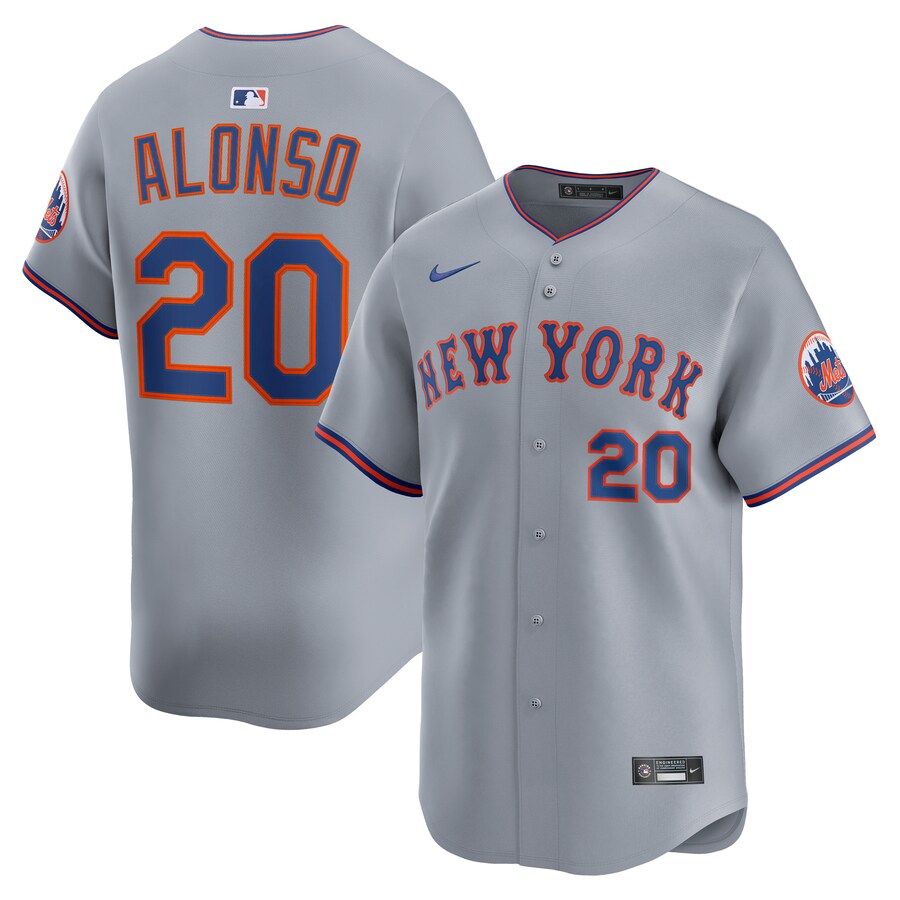 Men's New York Mets Pete Alonso Nike Gray Road Limited Jersey - Ujersey