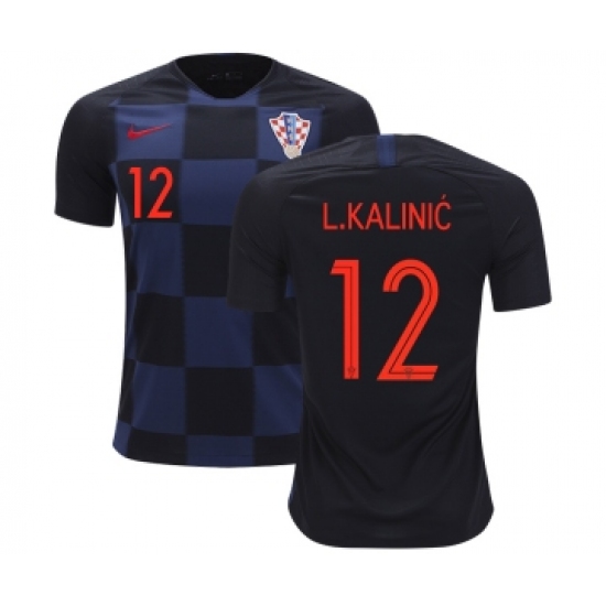 Croatia #12 L.Kalinic Away Kid Soccer Country Jersey