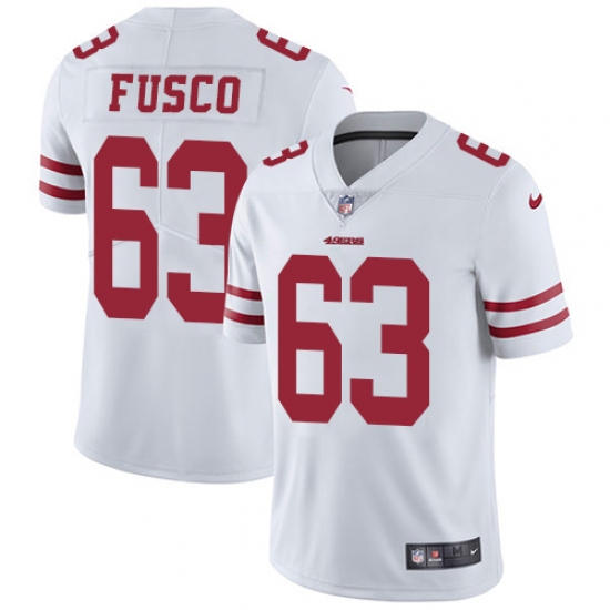 Men's Nike San Francisco 49ers #63 Brandon Fusco White Vapor Untouchable Limited Player NFL Jersey - Ujersey