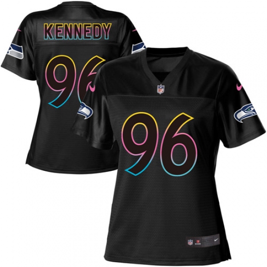 Women's Nike Seattle Seahawks #96 Cortez Kennedy Game Black Team Color NFL Jersey - Ujersey