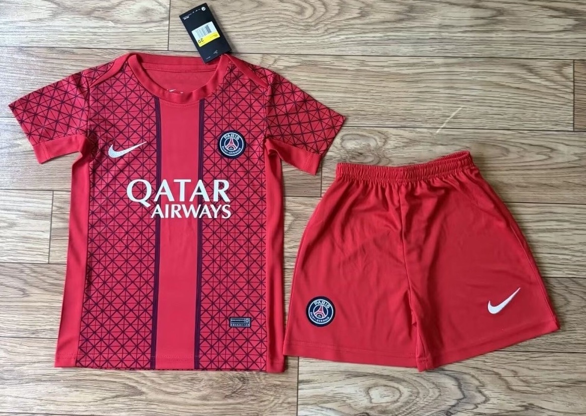PSG Soccer Jersey Pre-Match Kids Kit Jersey+Shorts 2025/26 - U-jersey