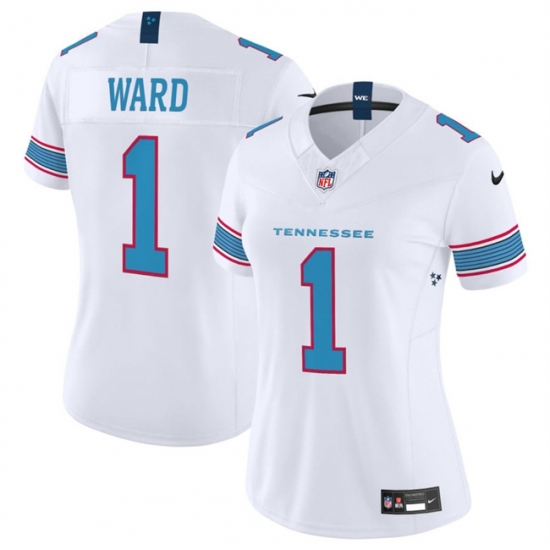 Women's Tennessee Titans #1 Cameron Ward White 2026 F.U.S.E. Vapor Limited Stitched Football Jersey(Run Small) - Ujersey