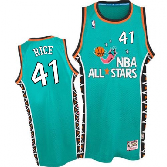 Men's Mitchell and Ness Charlotte Hornets #41 Glen Rice Authentic Light Blue 1996 All Star Throwback NBA Jersey - Ujersey