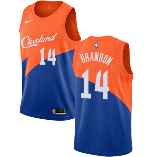 Men's Nike Cleveland Cavaliers #14 Terrell Brandon Swingman Blue NBA Jersey - City Edition - Ujersey