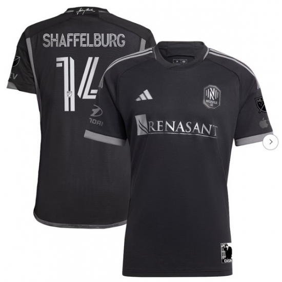 Mens Nashville SC Jacob Shaffelburg adidas Black 2024 Man In Black Kit Authentic Player Jersey - Ujersey
