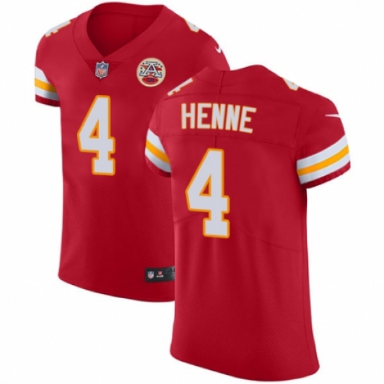 Men's Nike Kansas City Chiefs #4 Chad Henne Red Team Color Vapor Untouchable Elite Player NFL Jersey - Ujersey