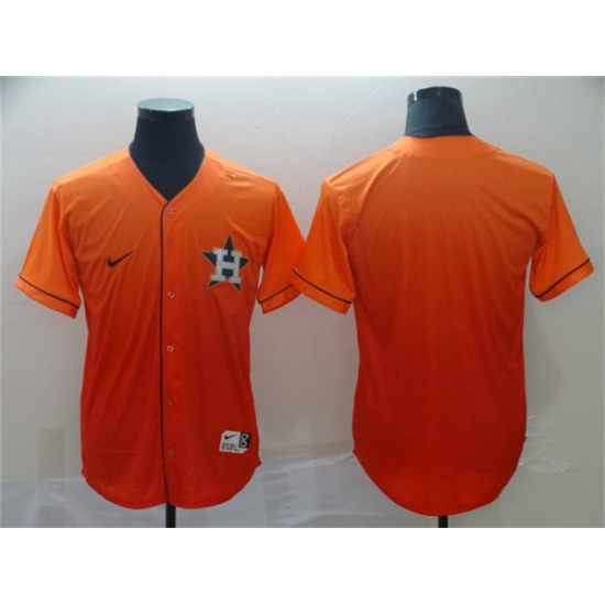 Men's Houston Astros Blank Orange Fade Stitched Baseball Jersey - Ujersey