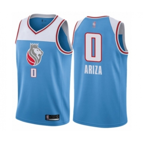 Men's Sacramento Kings #0 Trevor Ariza Authentic Blue Basketball Jersey - City Edition - Ujersey