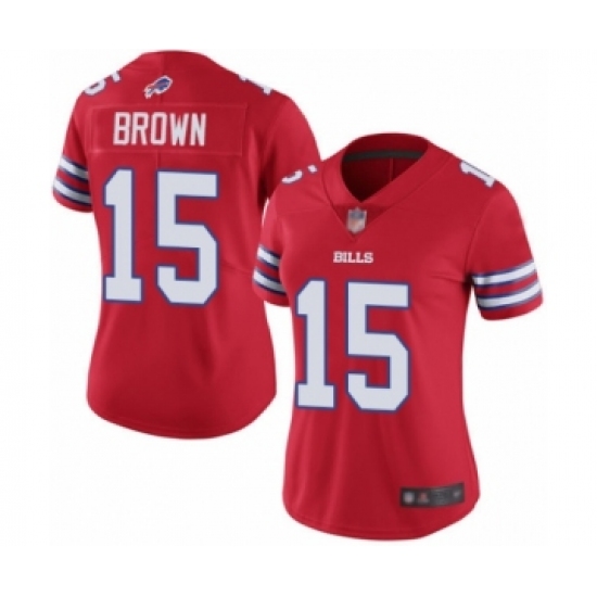 Women's Buffalo Bills #15 John Brown Limited Red Rush Vapor Untouchable Football Jersey - Ujersey