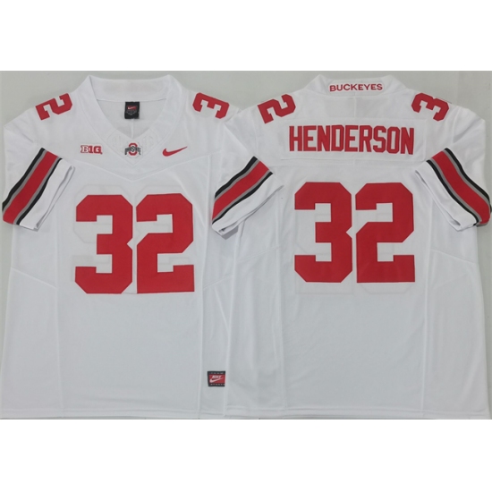 Men's Ohio State Buckeyes #32 TreVeyon Henderson White 2025 F.U.S.E. Limited Stitched Jersey - Ujersey