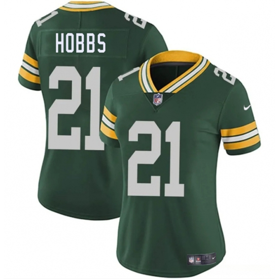 Women's Green Bay Packers #21 Nate Hobbs Green 2025 Vapor Untouchable Limited Stitched Jersey - Ujersey