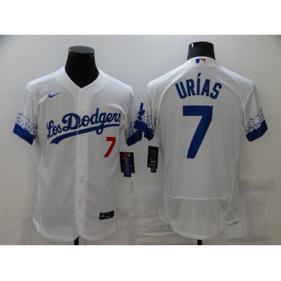 Men's Los Angeles Dodgers #7 Julio Urias White Elite City Player Jersey - Ujersey
