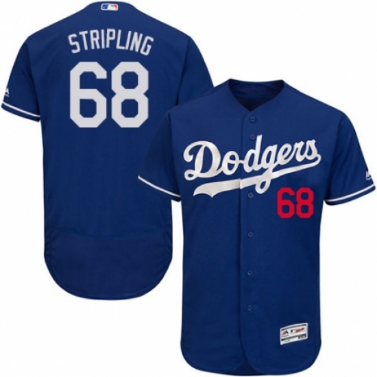Men's Majestic Los Angeles Dodgers #68 Ross Stripling Royal Blue Alternate Flex Base Authentic Collection MLB Jersey - Ujersey