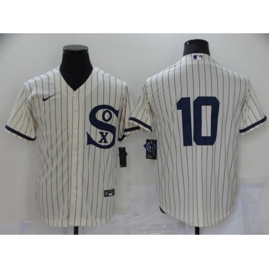 Men's Chicago White Sox #10 Yoan Moncada Cream 2021 Field of Dreams Jersey - Ujersey