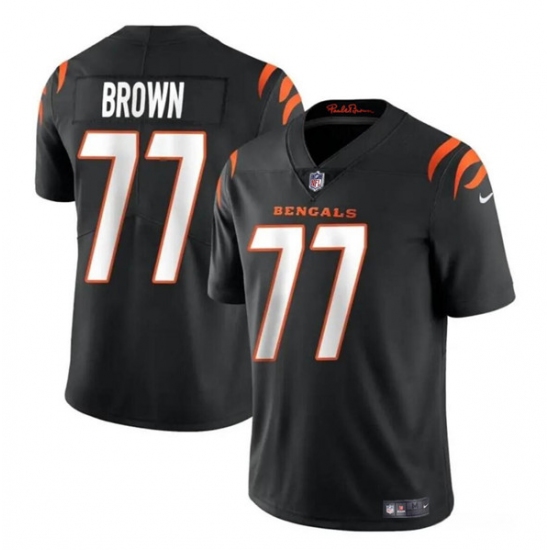 Youth Cincinnati Bengals #77 Trent Brown Black Vapor Untouchable Limited Stitched Jersey - Ujersey