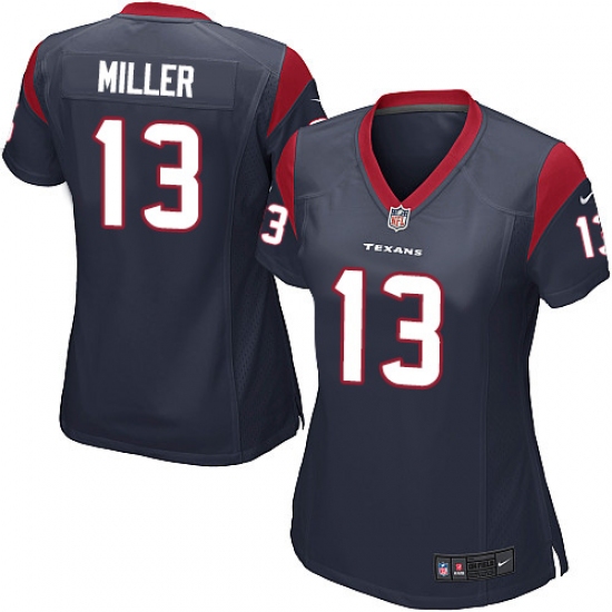 Women's Nike Houston Texans #13 Braxton Miller Game Navy Blue Team Color NFL Jersey - Ujersey