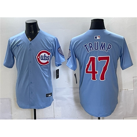 Men's Chicago Cubs #47 Trump Blue 2026 2nd Alternate Limited Stitched Baseball Jersey